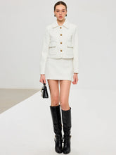 Tweed Lapel Jacket and Mini Skirt Set